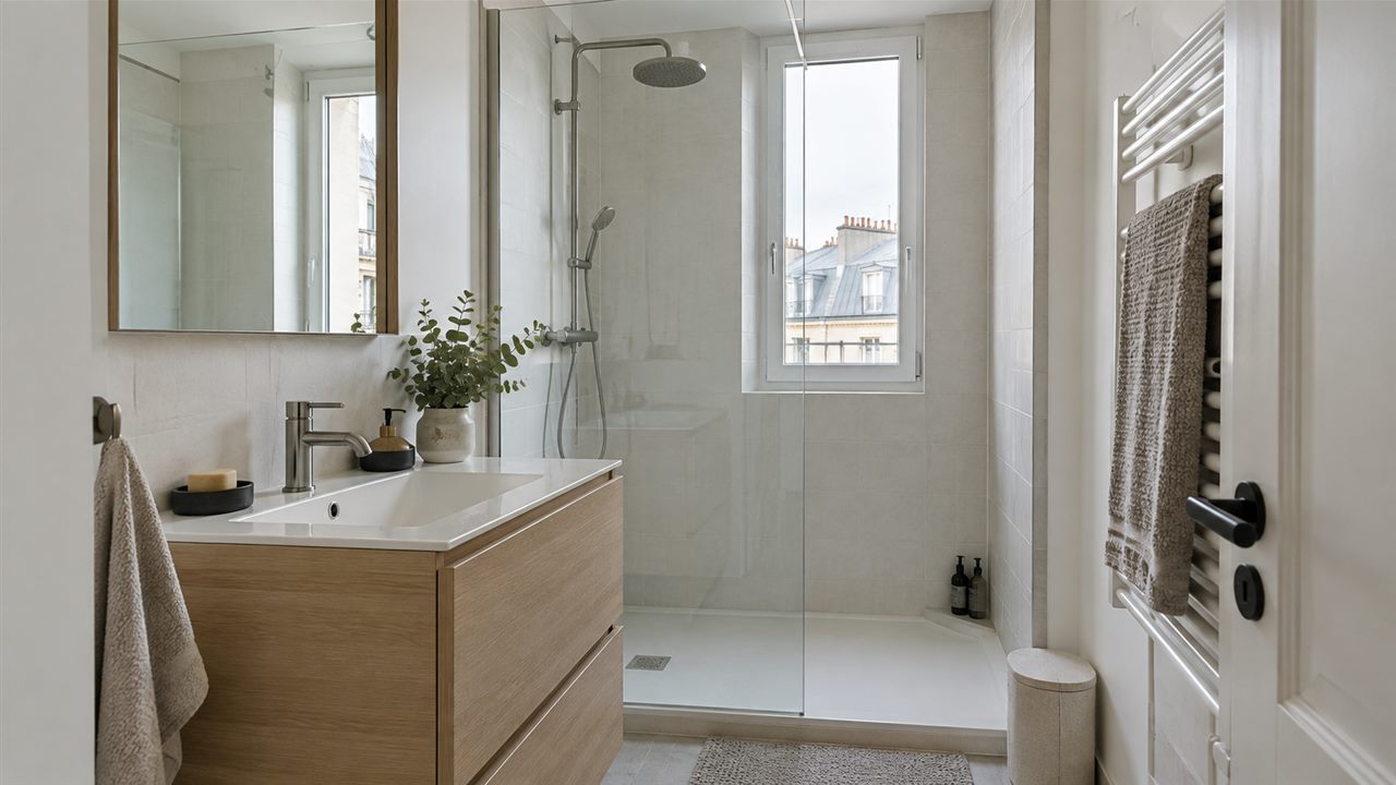 Salle de bain contemporaine, idée de rénovation intérieure