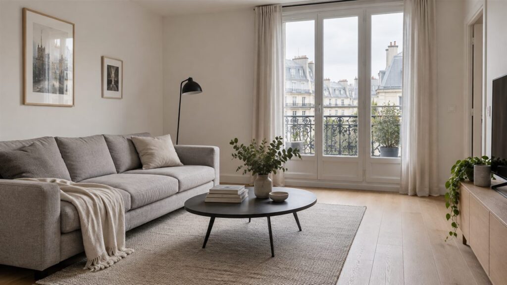 Salon contemporain : inspiration pour une rénovation d’appartement à Paris