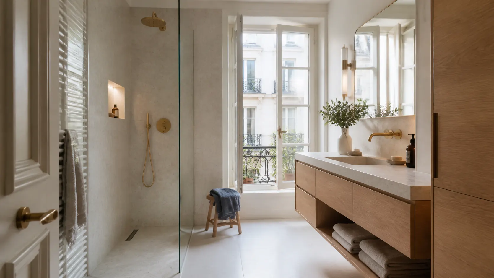 Rénovation de salle de bain à Paris — douche à l’italienne dans un appartement parisien