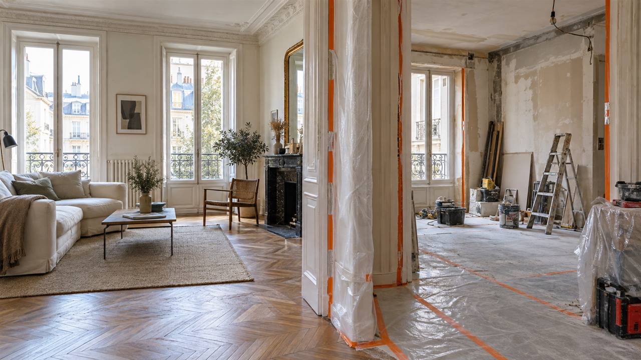 Rénover un appartement occupé à Paris : organiser les travaux pièce par pièce