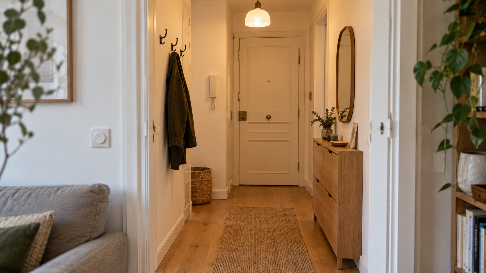 Rénovation d’une entrée d’appartement à Paris : rangement, éclairage et circulation